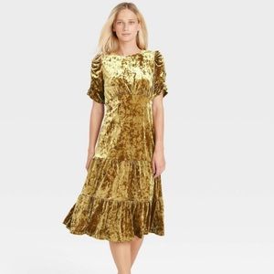 Gold empire waist dress from Target